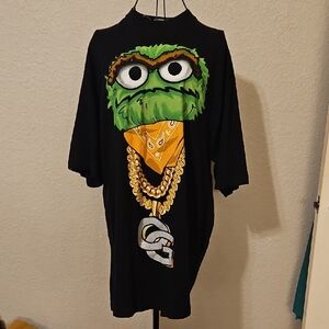Vintage Oscar the Grouch Sesame Street Black T-Shirt